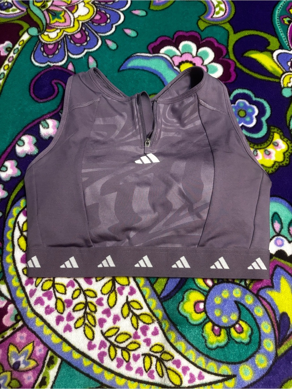 Adidas Purple Logo Sports Bra Size Small C-D cup